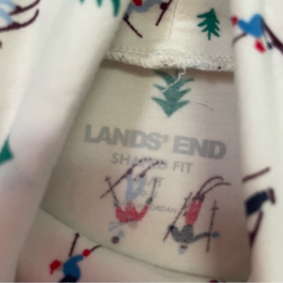 Lands End Ski Snow Print Foldover Turtleneck Winter Womens Med Shaped Fit 10/12 - Picture 8 of 12